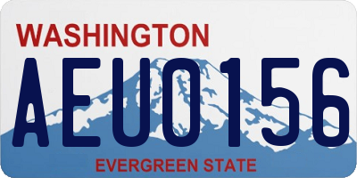 WA license plate AEU0156