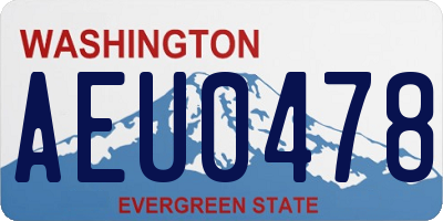 WA license plate AEU0478