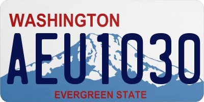 WA license plate AEU1030