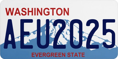 WA license plate AEU2025