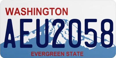 WA license plate AEU2058