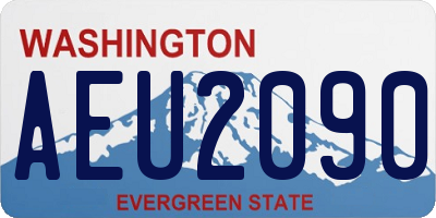 WA license plate AEU2090