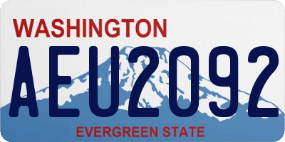 WA license plate AEU2092