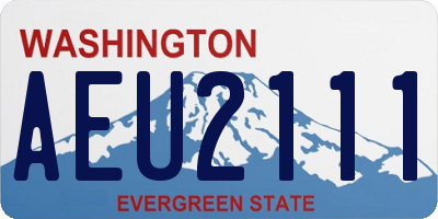 WA license plate AEU2111