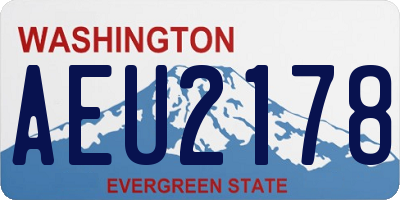 WA license plate AEU2178