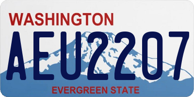WA license plate AEU2207