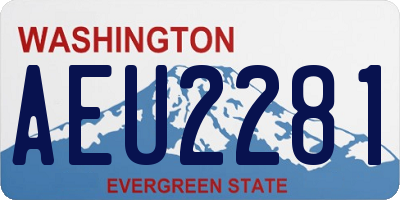 WA license plate AEU2281