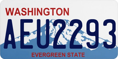 WA license plate AEU2293