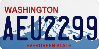 WA license plate AEU2299