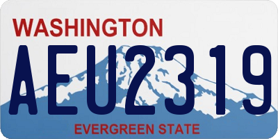 WA license plate AEU2319