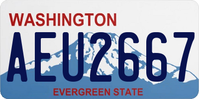 WA license plate AEU2667