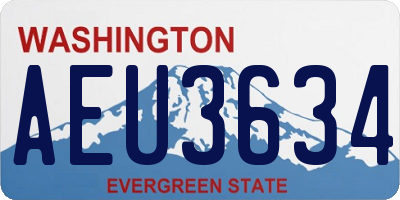WA license plate AEU3634