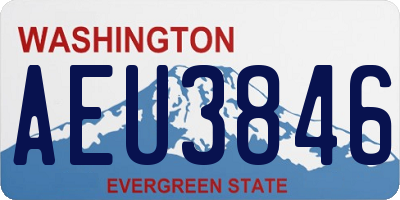 WA license plate AEU3846