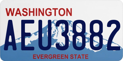 WA license plate AEU3882