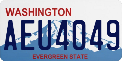 WA license plate AEU4049