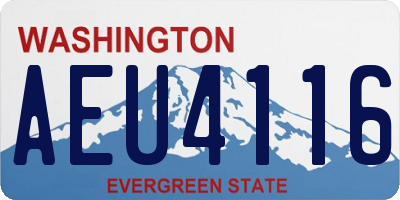 WA license plate AEU4116