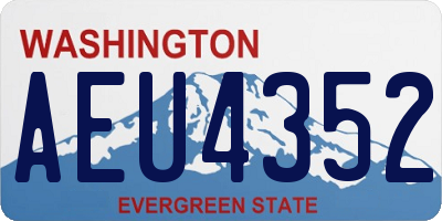 WA license plate AEU4352