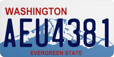 WA license plate AEU4381