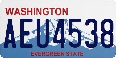 WA license plate AEU4538
