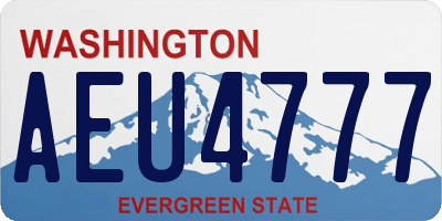 WA license plate AEU4777
