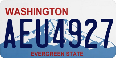 WA license plate AEU4927