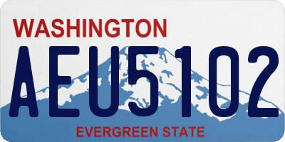 WA license plate AEU5102