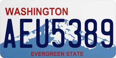 WA license plate AEU5389