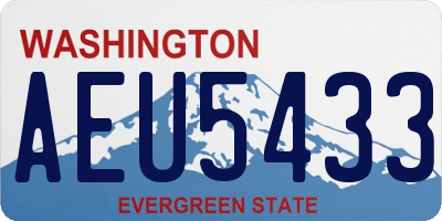 WA license plate AEU5433