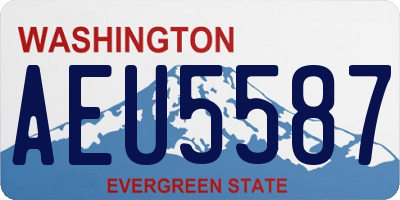 WA license plate AEU5587