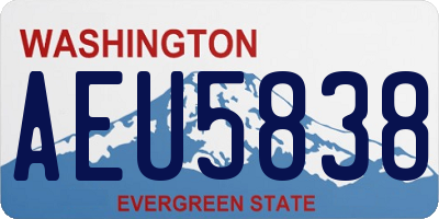 WA license plate AEU5838