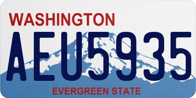 WA license plate AEU5935