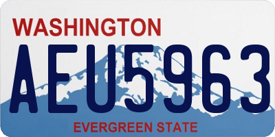WA license plate AEU5963