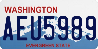 WA license plate AEU5989