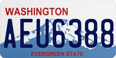WA license plate AEU6388