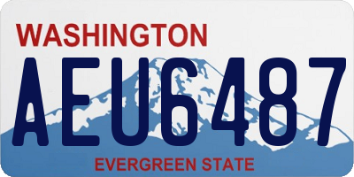 WA license plate AEU6487