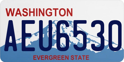 WA license plate AEU6530