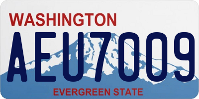 WA license plate AEU7009