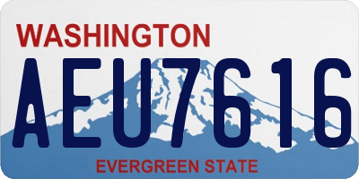 WA license plate AEU7616
