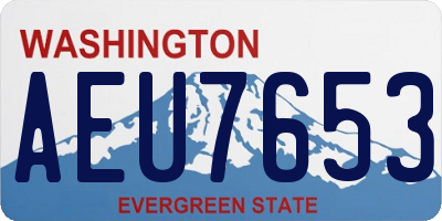 WA license plate AEU7653