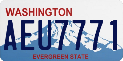 WA license plate AEU7771