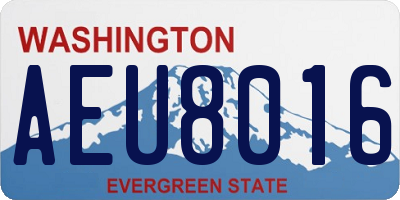 WA license plate AEU8016