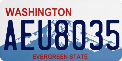 WA license plate AEU8035