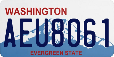 WA license plate AEU8061