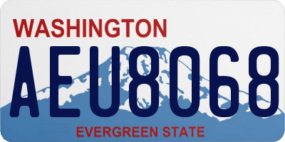 WA license plate AEU8068
