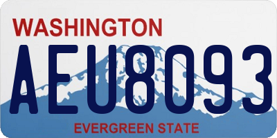 WA license plate AEU8093