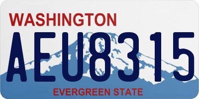 WA license plate AEU8315