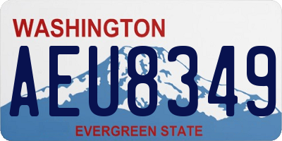 WA license plate AEU8349