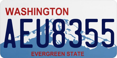WA license plate AEU8355