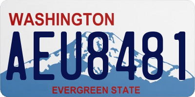 WA license plate AEU8481