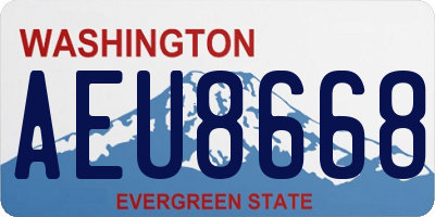 WA license plate AEU8668